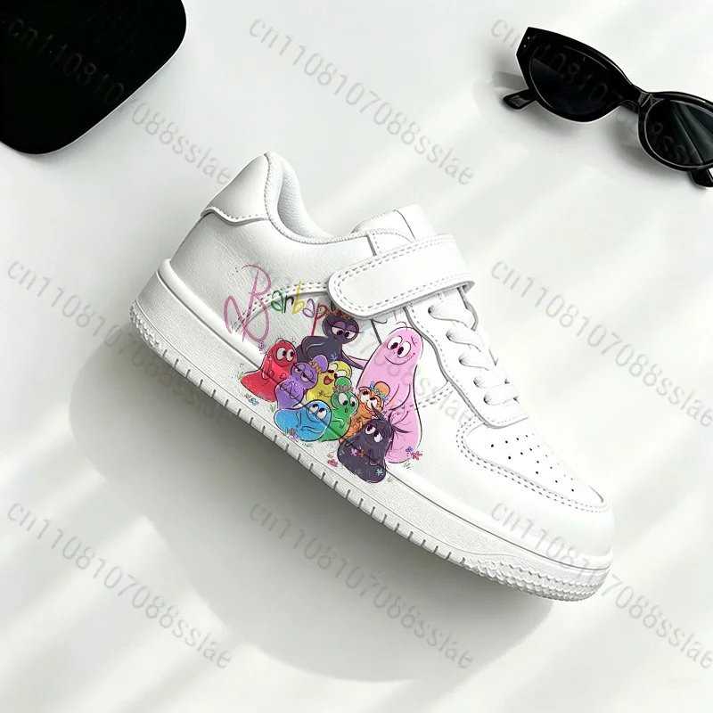 Barbapapa Kids Cute Cartoon Monster Print Sneakers Boys Girls Breathable Flat Walking Footwear for Daily School
