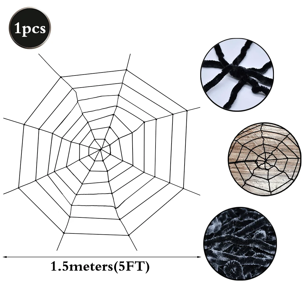 Spider Themed Party Tableware Plates Cups Tablecloths Spiders Aluminum Foil Balloons Spider Webs Flag Pulling Boys Birthday Part view 5
