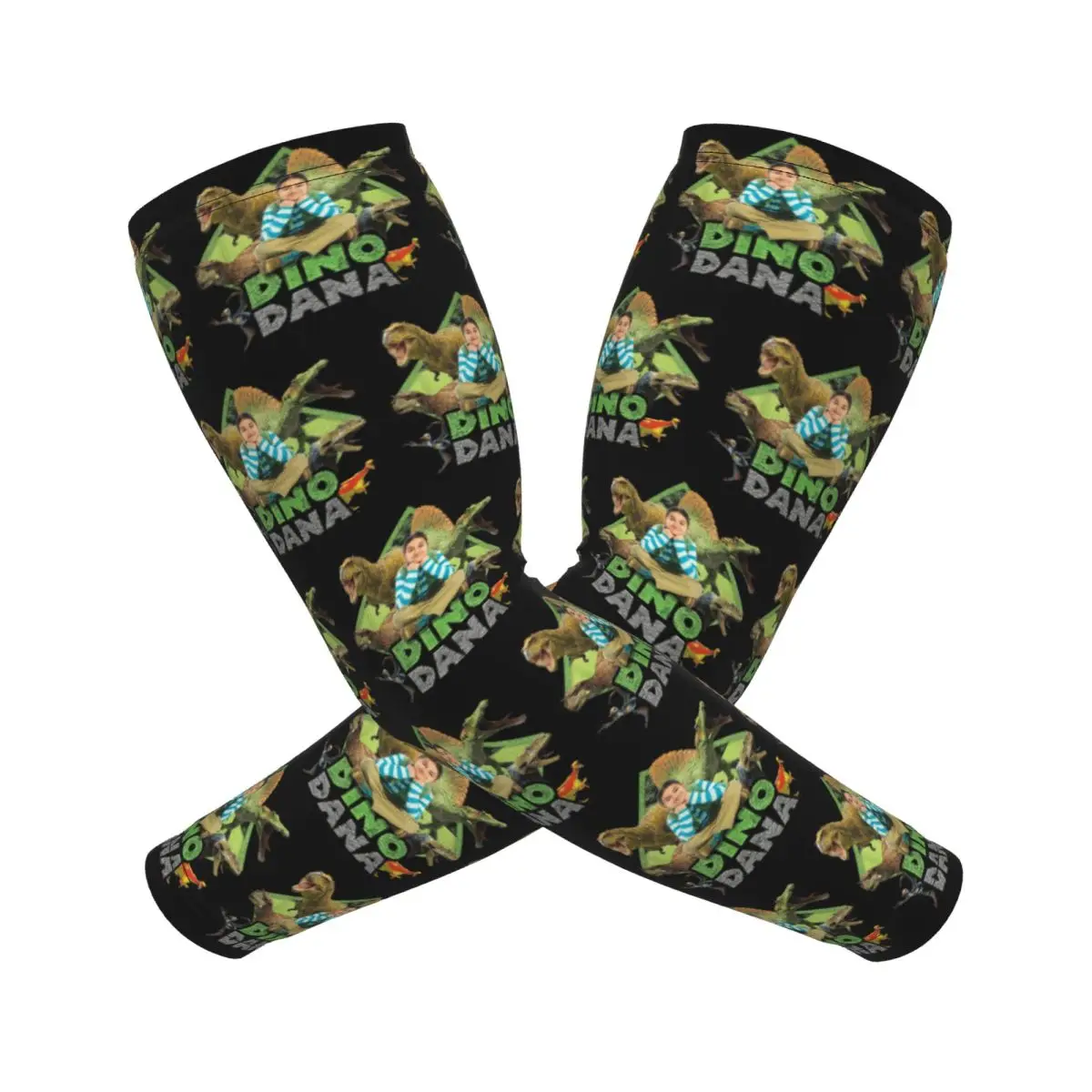 Dino Dana Echte Armstulpen für Herren und Damen, Sonne, UV-Schutz, Tattoo-Abdeckung, Sport, Kühlung, Radfahren