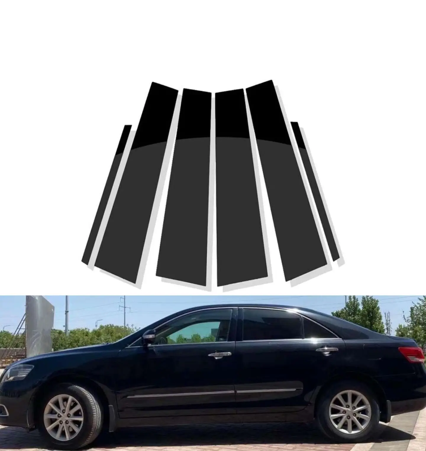 

6PCS Polished Pillar Posts For Toyota Camry 2012 2013 2014 2015 2016 2017 Door Window Trim Stickers