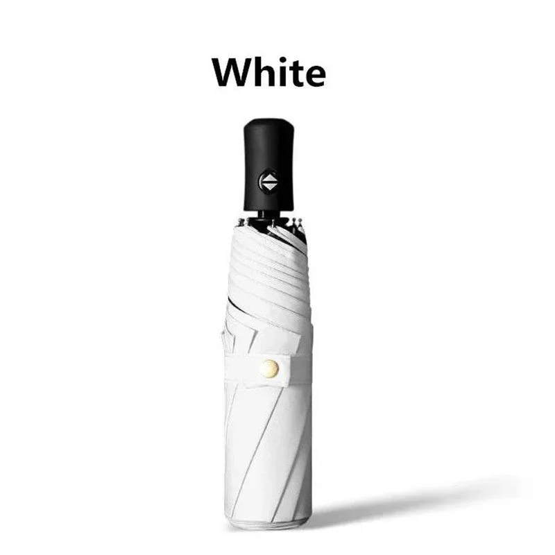 Automatic Folding Umbrella, Windproof Three-Fold Sunny & Rain Umbrella for Men & Women, Solid Color Travel & Business