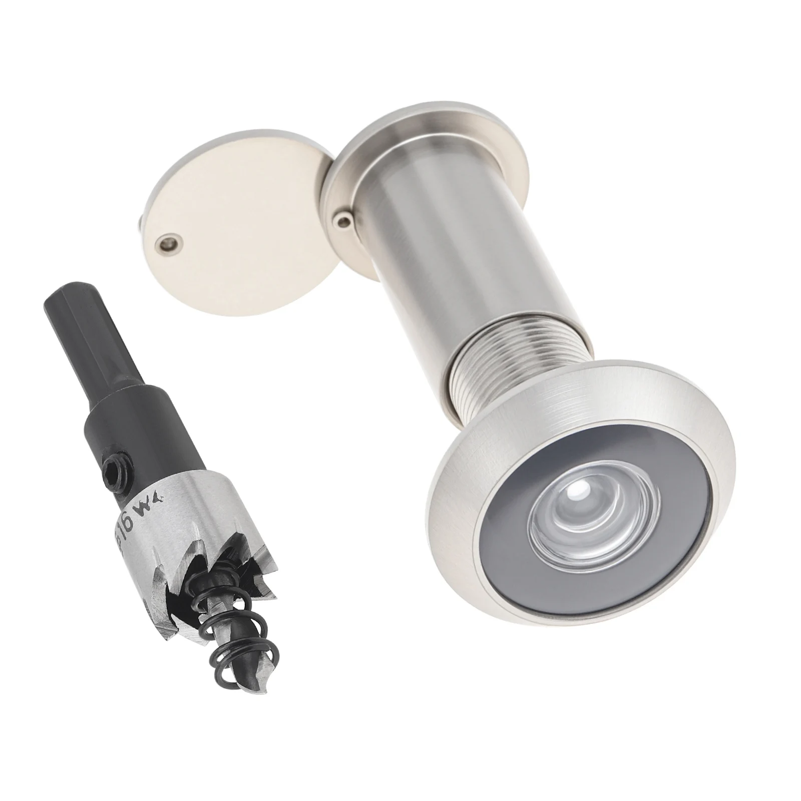 16mm 200 Degree Door Viewer Peephole Glass Lens Wide Angle Security Peek Peep Holes for 35-60mm Doors Thickness with 16mm Drill