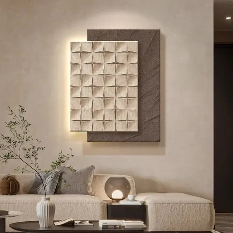 Canvas Living Room Creative Decorative Painting Solid Geometry Moulding Canvas Painting Modern Nordic Luxury Room Decoration