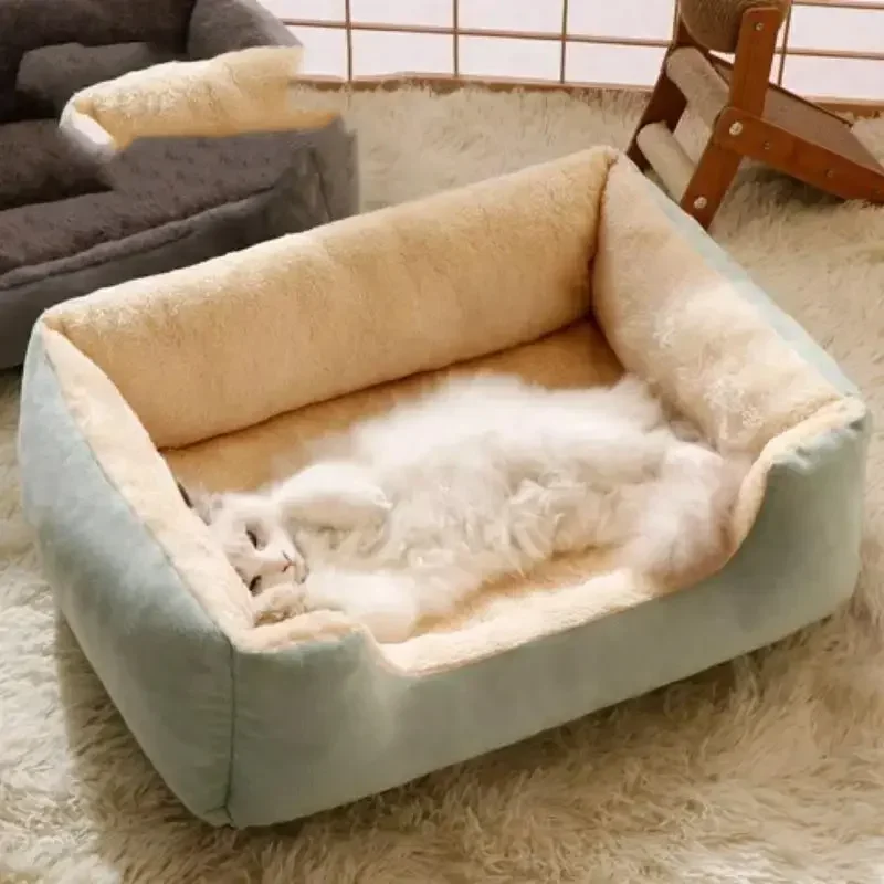 Large Pet Cat Bed Sofa Warm House, dog beds,Square Nest Pets Kennels for Small Dogs Cats Winter Puppy Kittens Sleeping Baskets