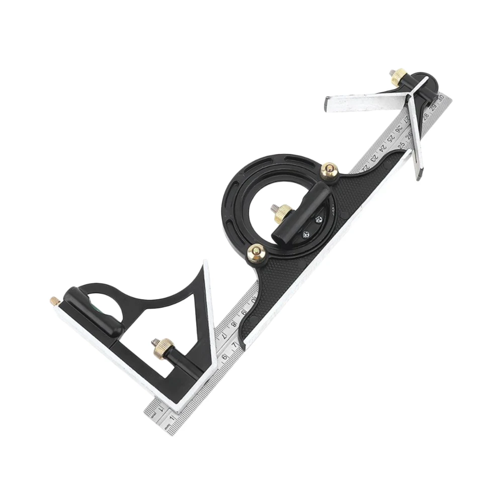 3 قطعة مجموعة مربعة متعددة الوظائف مقاومة للصدأ من الفولاذ المقاوم للصدأ مسطرة زاوية مستوى دقيق للنجارة