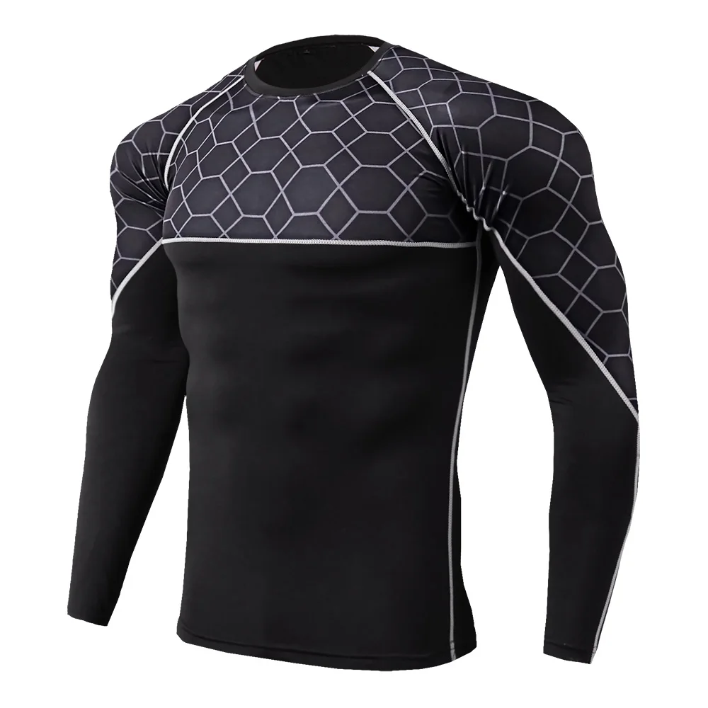 Männer Gym Fitness T Hemd Compression Jogging Wandern Hemd Sport T Tops Muscle Bodybuilding Workout Training Laufen Sportswear