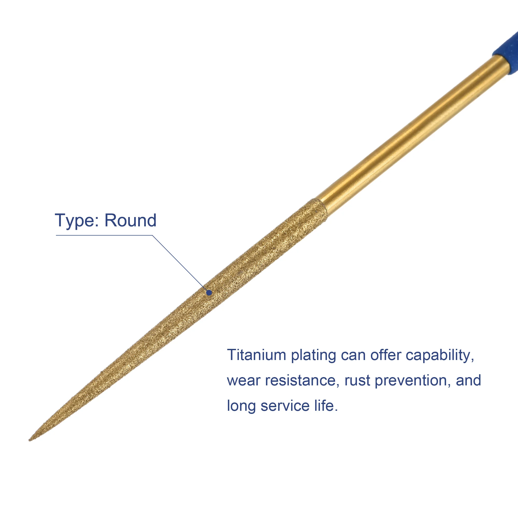 10pcs 3x140mm Diamond Needle File Set Half Round/Round/Triangle Files Titanium Coated Tools DIY Wood Rasp File Needle For Stone