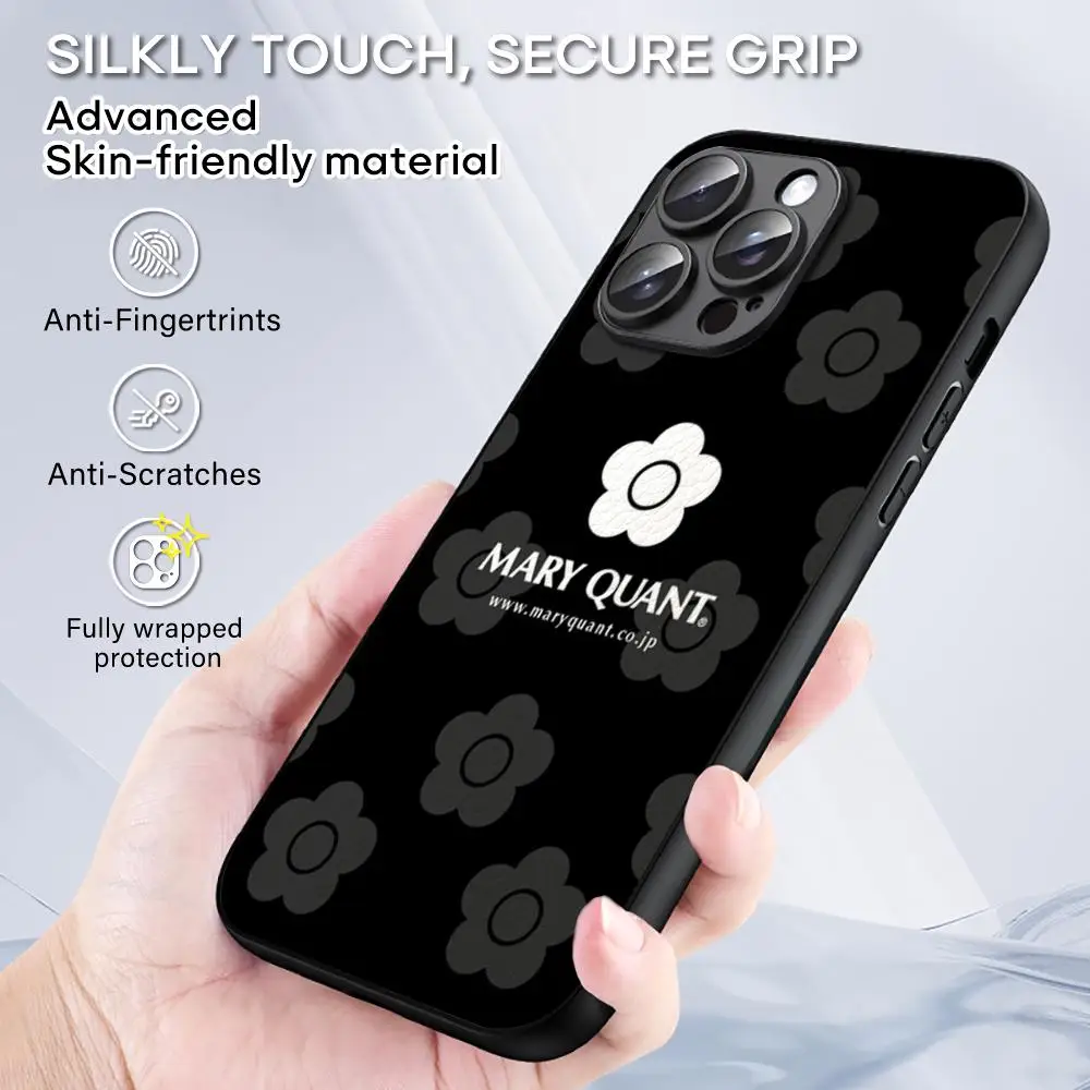 Fashion pop mary quant Phone Case For iPhone 16 15 14 13 12 11 Plus Pro Max  High-end Luxury Black hard case Sheepskin