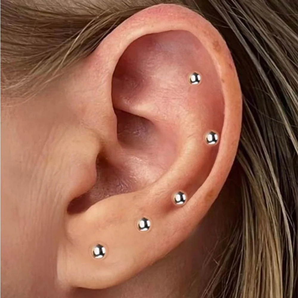 CANNER Mini 6/8/10mm 925 Sterling Silver Ear Bne Nil Four Claw Small Stud Earring For Women Ins Simple Classic Earring Jewelry