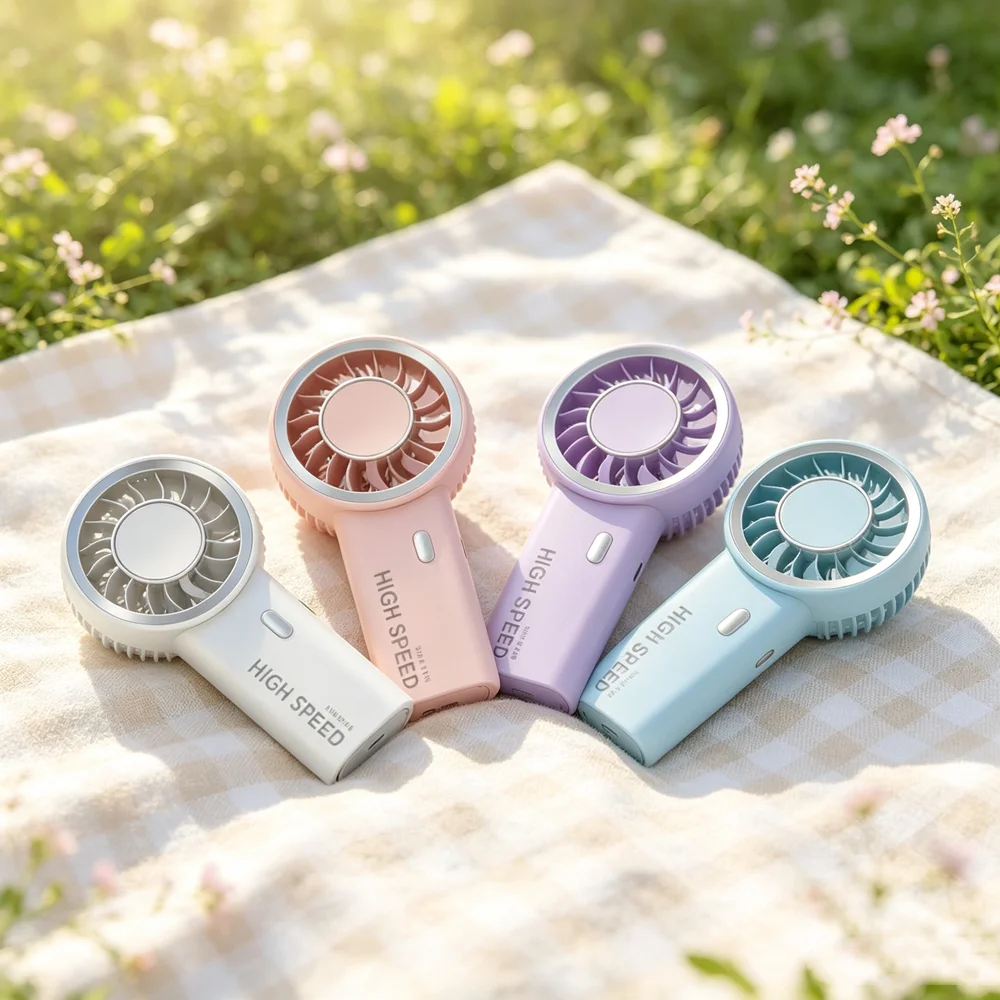 Portable Ultra Light Mini Turbine Fan USB Rechargeable 3-Speed Wind Handheld Fan Low Noise Mini Fan Outdoor