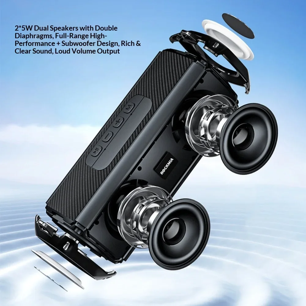 Portable Wireless Bluetooth Speaker RGB Strobe Light Heavy Bass Stereo Sound Support TF FM AUX Outdoor Party Camping Desktop Min