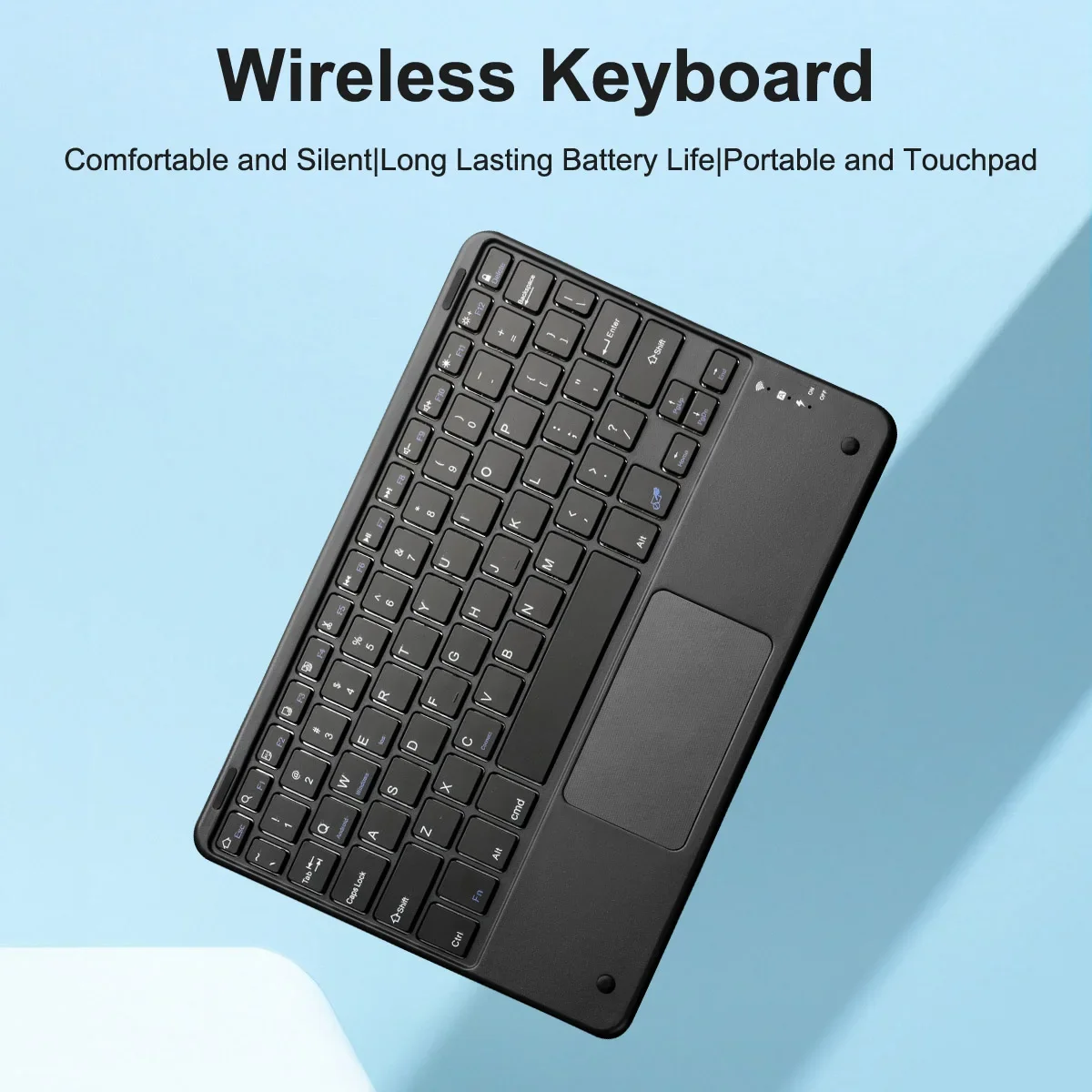 

Wireless Keyboard Bluetooth-compatibke Keyboard with Touchpad, Portable Rechargeable Computer Keypad with Trackpad for PC/Laptop