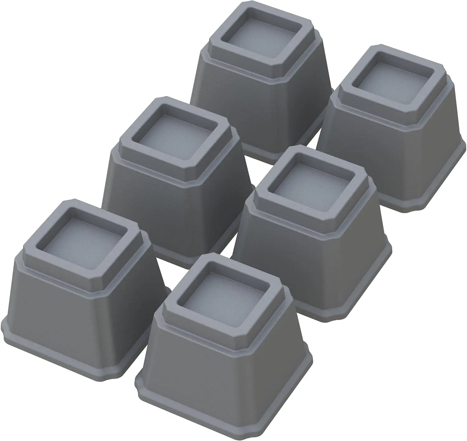 

Bed Risers 4 H Heavy Duty Bed Elevators, Set Of 6 Lifts Up 3,000 Lbs Furniture Riser For Sofa And Table, Gray