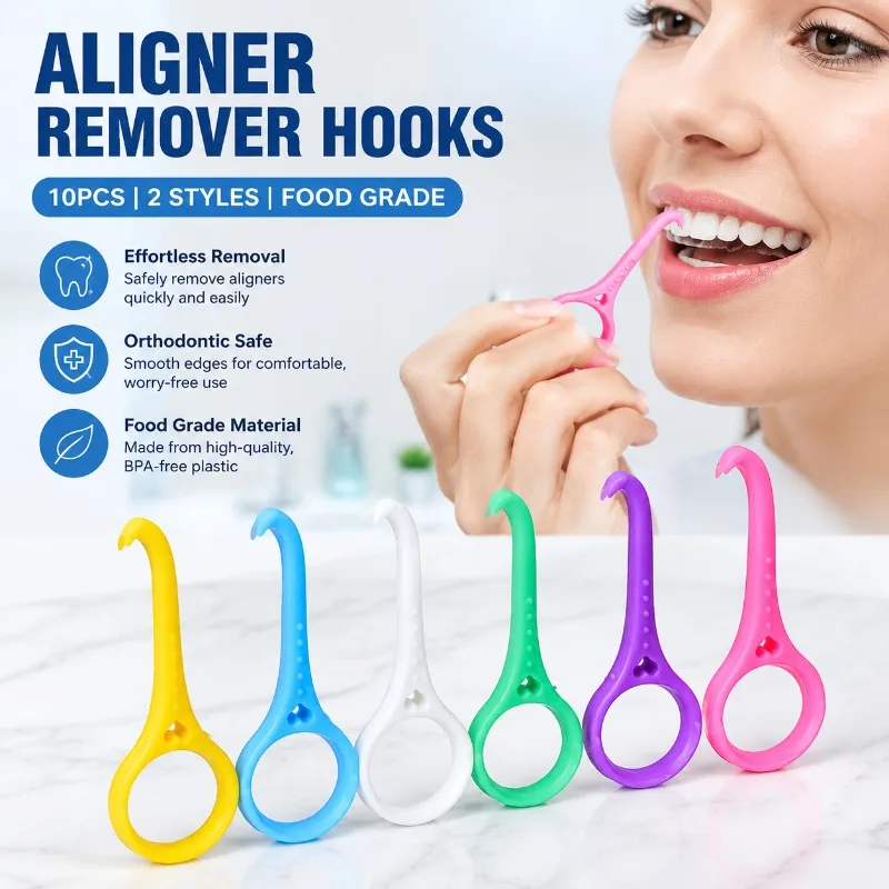 Plastic Aligner Removal Hook Single OPP Independent Pack Invisible Braces Extractor Tool for Orthodontic Retainer Corrector