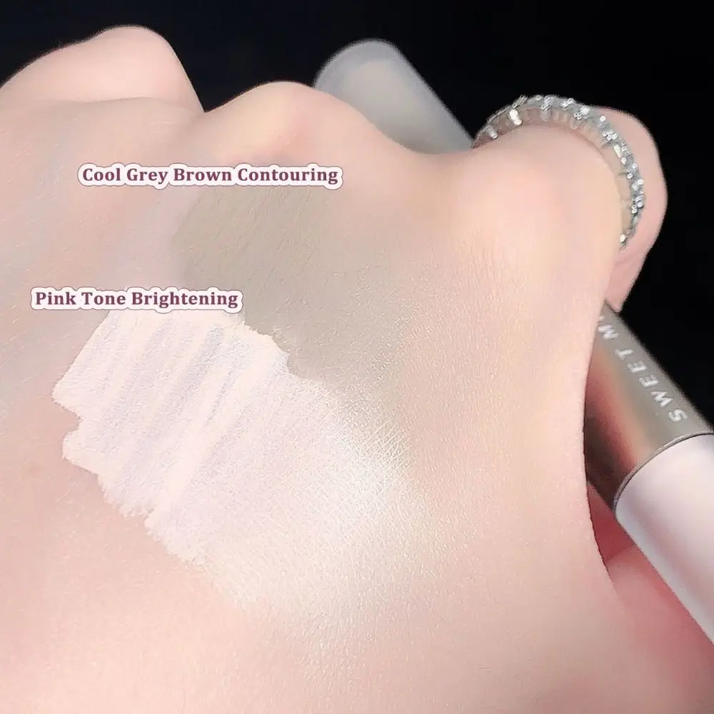 เครื่องสําอางค์ Highlighter Contour Stick กันน้ําสี Corrector Face Bronzer 2 In 1 ยาวนานจมูก Shadow ครีมแต่งหน้าเครื่องมือ