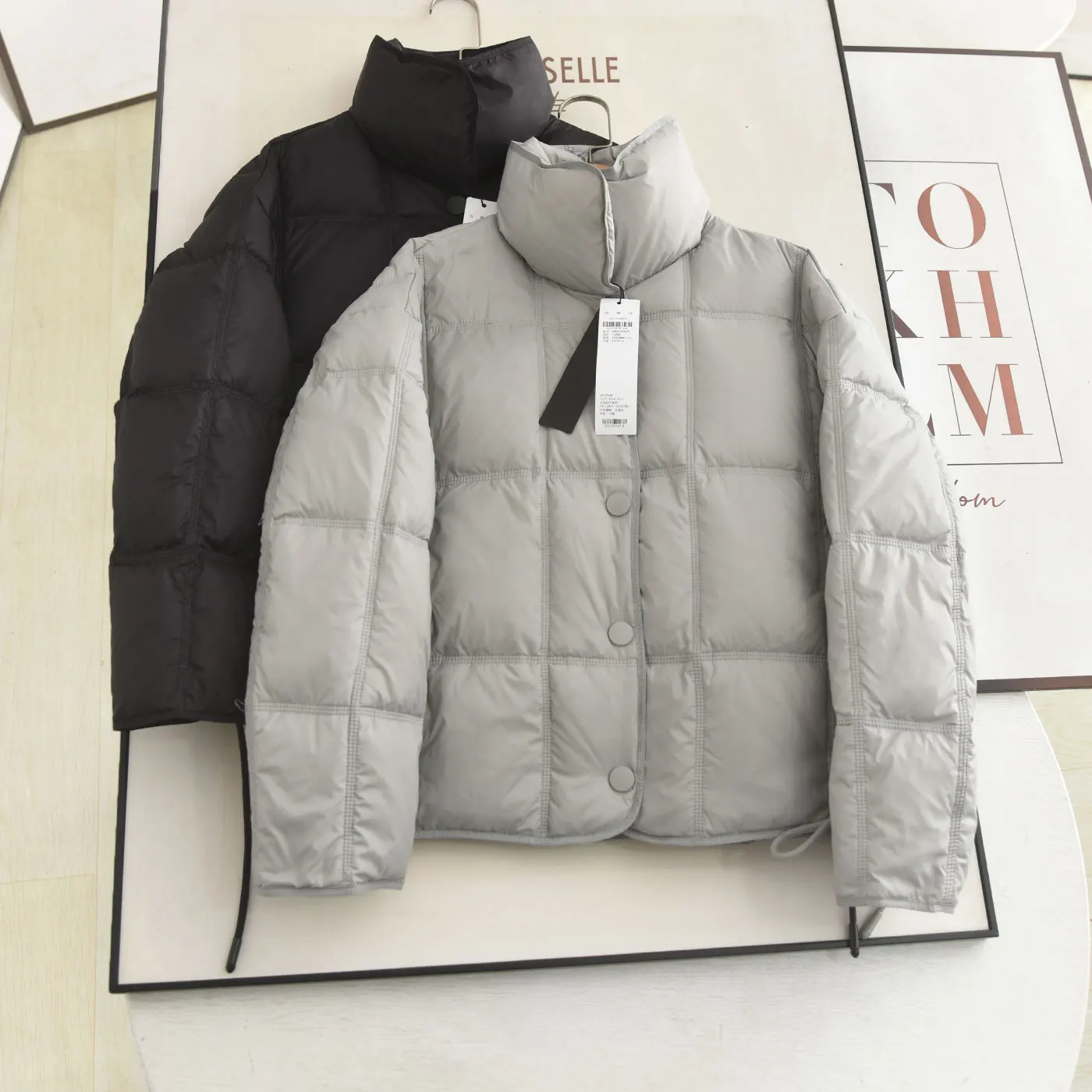 

Ele Stand Collar Bread Sle down Jaet Women's Casual Faionable All Seasons Warmth Long Sve Coat by Xiao Ai 2025 W...