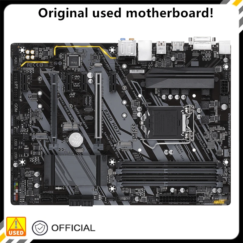 

For B360 HD3P Original Used Desktop Intel B360 64GB DDR4 Motherboard LGA 1151 i7/i5/i3 USB3.0 SATA3