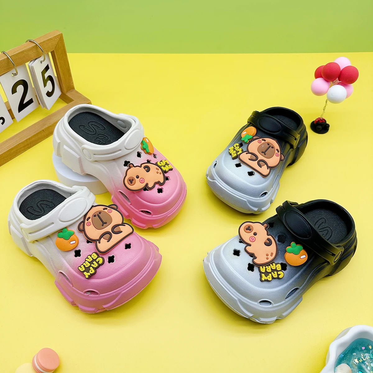 

Cute and Versatile Parent-Child Slippers for Boys and Girls, New Cartoon Fruit Capybara Clogs, Soft-Soled Non-Slip Closed-Toe Sandals 606