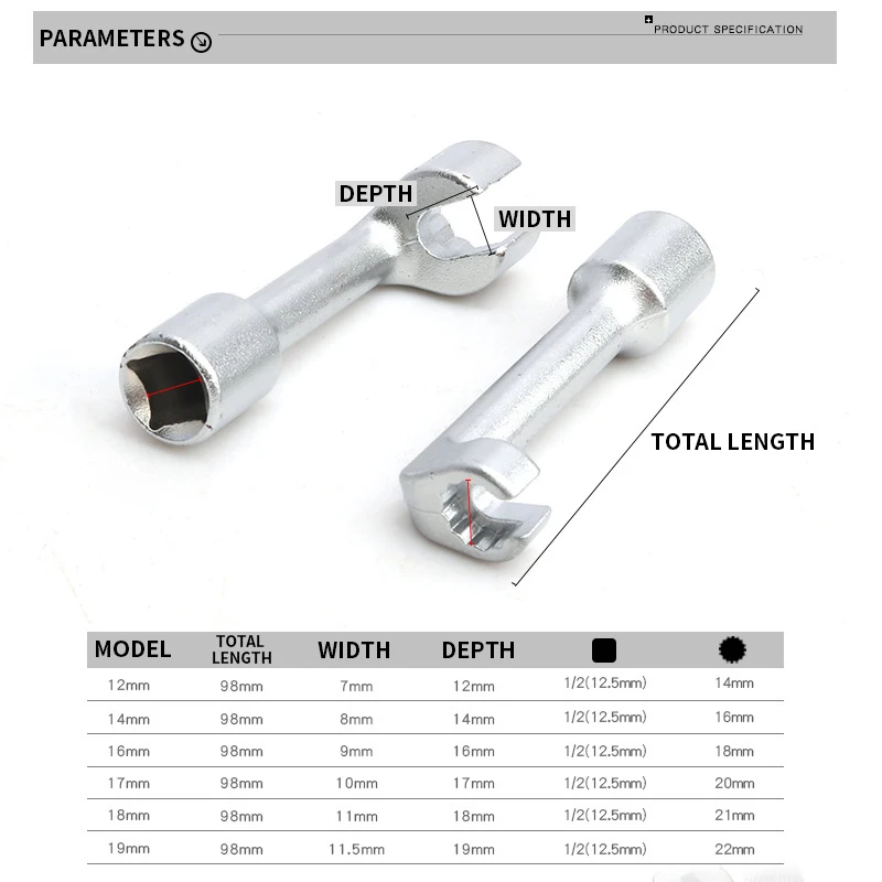 

Automotive Fuel Injection Pipe Socket Wrench Set L-shaped Open Hexagonal Slotted Wrench Suitable for BMW/Benz/Volkswagen Auto Re
