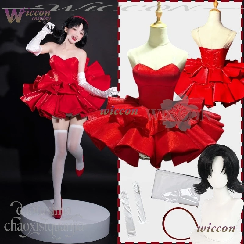 

Аниме Синий Косплей Идол CHAM! Mimaaa костюм высокого качества Sxey красное платье без бретелек вечернее платье повязка на голову Лолита Хэллоуин Cos