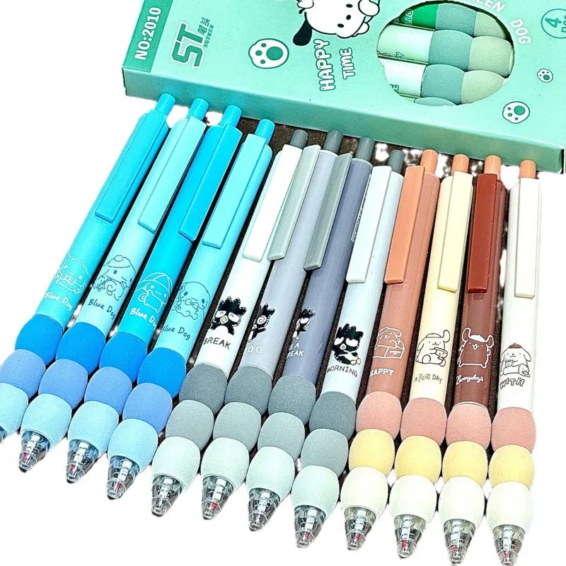 YOAING 24pcs penne Gel New Cartoon Kuromi Cinnamoroll Melody Gradient guaina penna Gel St 0.5 studenti neri imparano regali di cancelleria