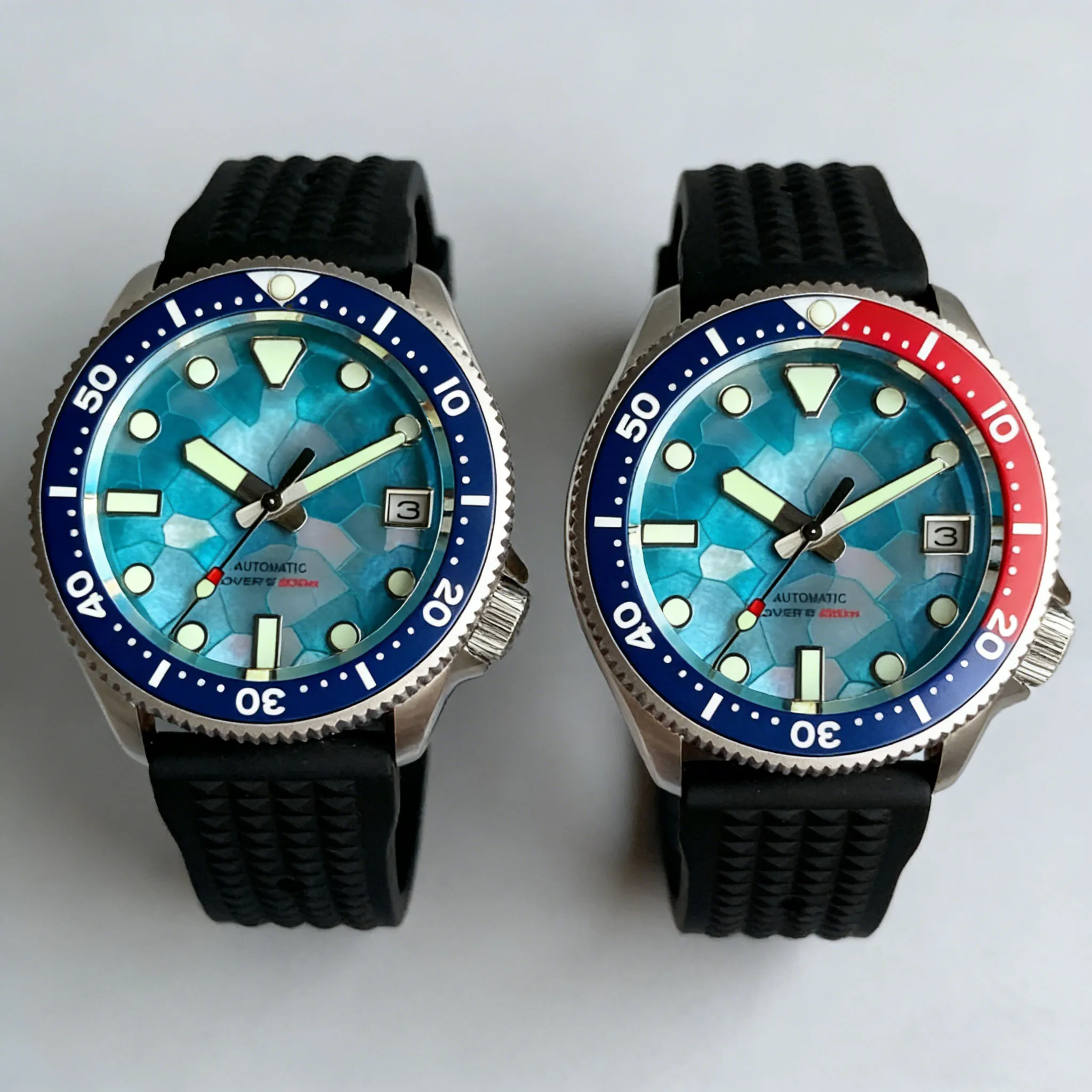 

Classic Diving Tandorio 37mm Sapphire Glass Fragmented Texture Dial Luminous Ceramic Bezel NH35A Automatic Movement Men Watch