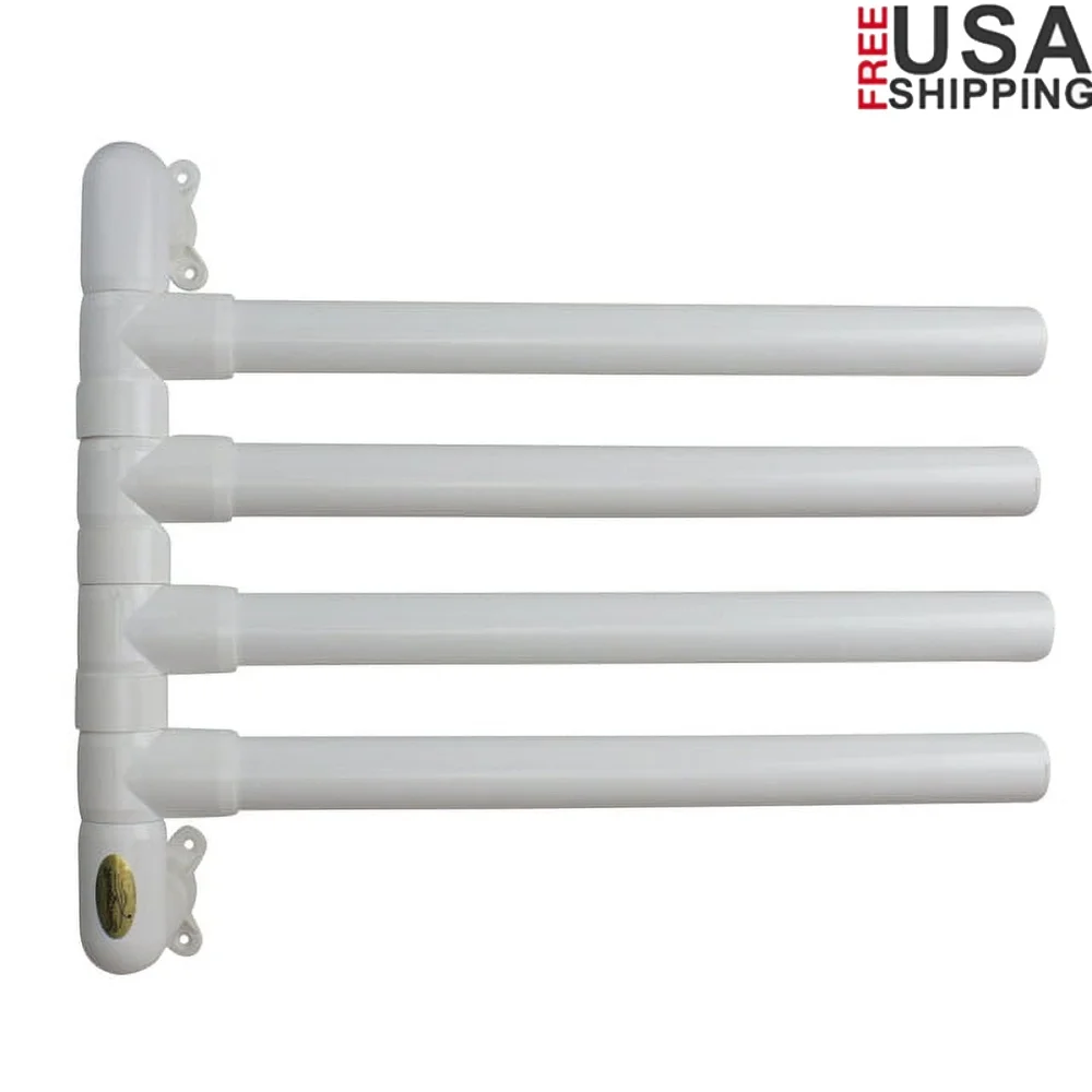 

Original Hanging Towel Rack Holds 4 Towels Rust Resistant PVC Mounting Guide Swim Suits Goggles Vertical Design Home Bathroom