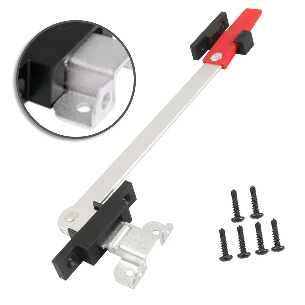 Exit Handle Bar RV Window Latch Wind-resistant Bracket Safety-first Design Travel Camper Window Latch Silver With Red Handle