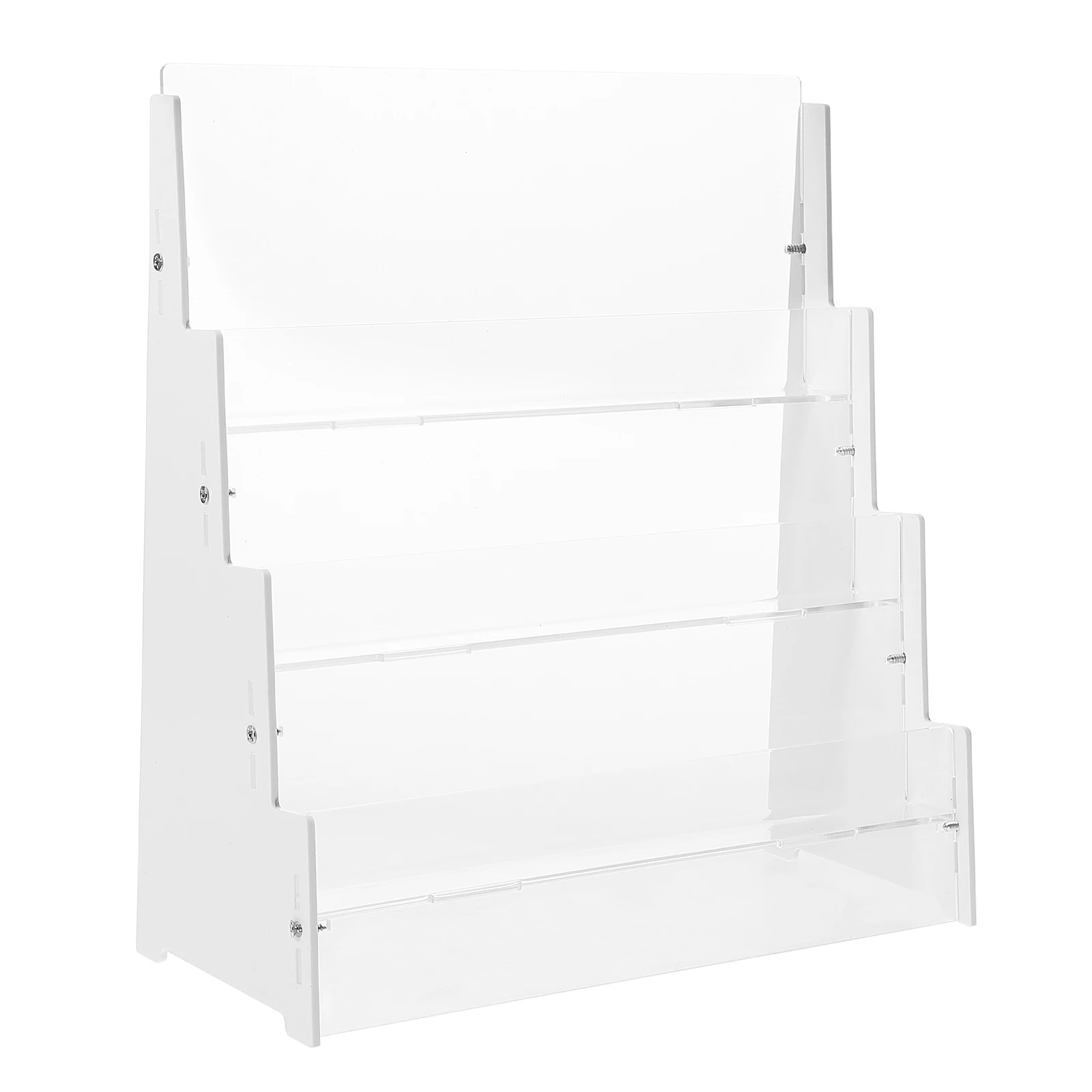 

Baseball Card Storage Box Display for Desk Clear Sticker Holders Shelf Business Stand Desktop White