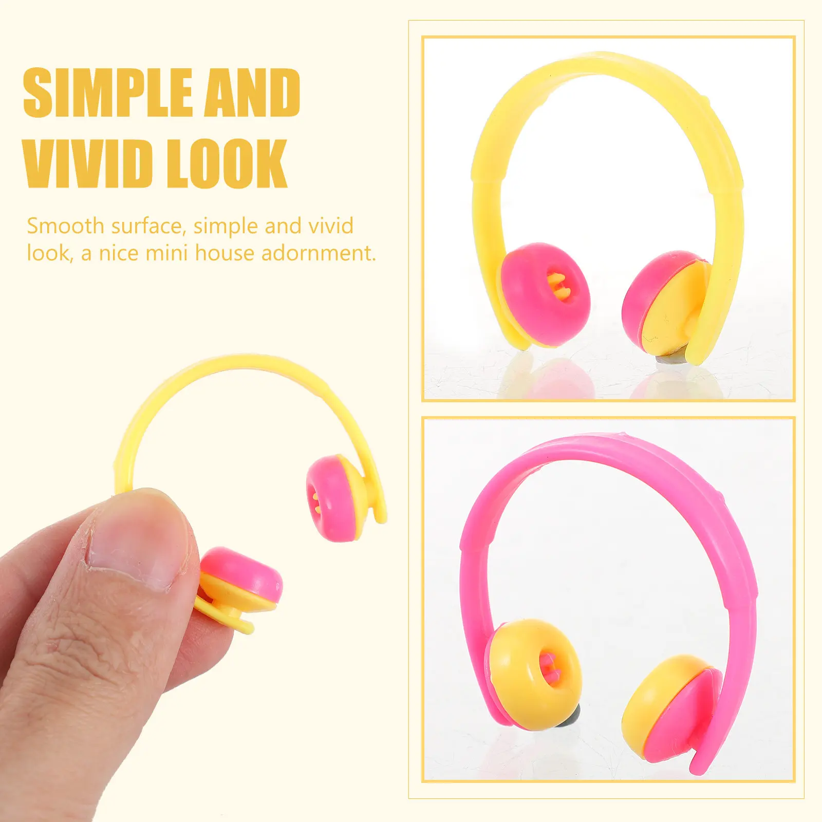

25Pcs Miniature Headphone Shape Accessory PVC Material Mini House Decor Micro Landscape DIY Small Home Ornament
