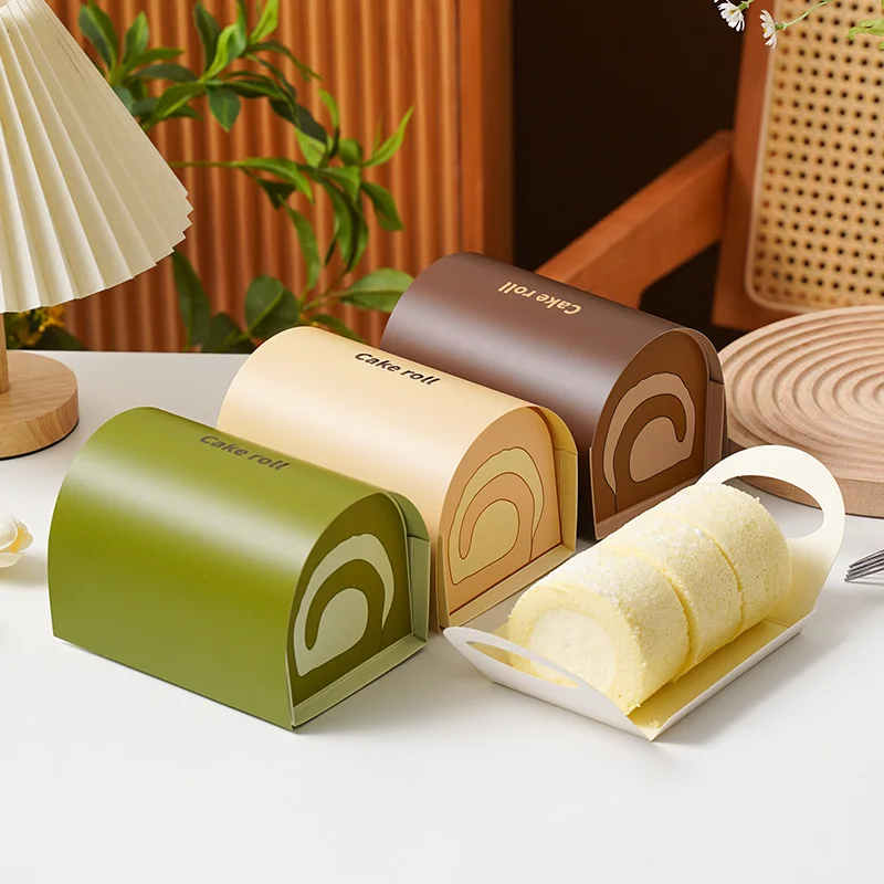 5pcs 10pcs Mousse Cake Box Swiss Roll Dessert Packaging Boxes Wedding Birthday Baby Shower Party Food Storage Containers