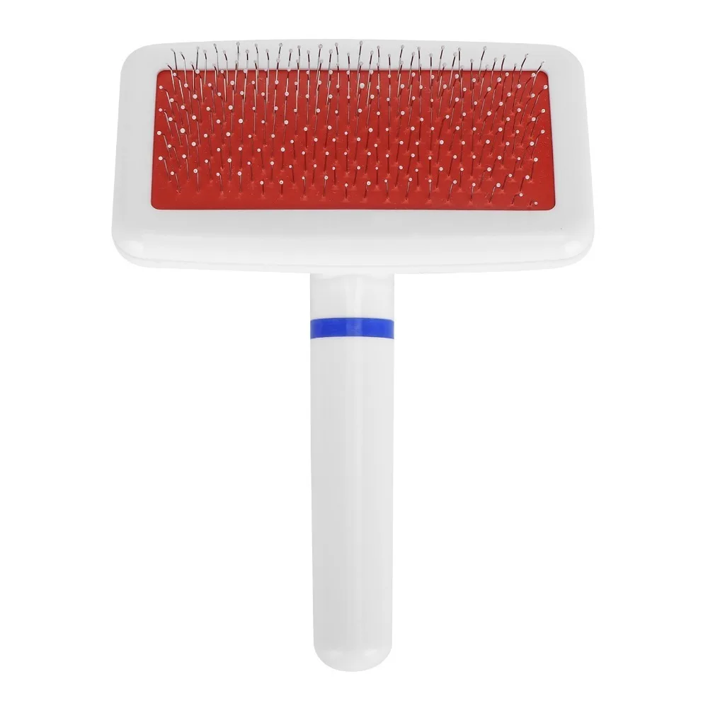 Smooth Metal Pins Pet Pin Brush Plastic Curved Frame Massage Nodules Cat Hair Remover Compact Body White Air Cushion