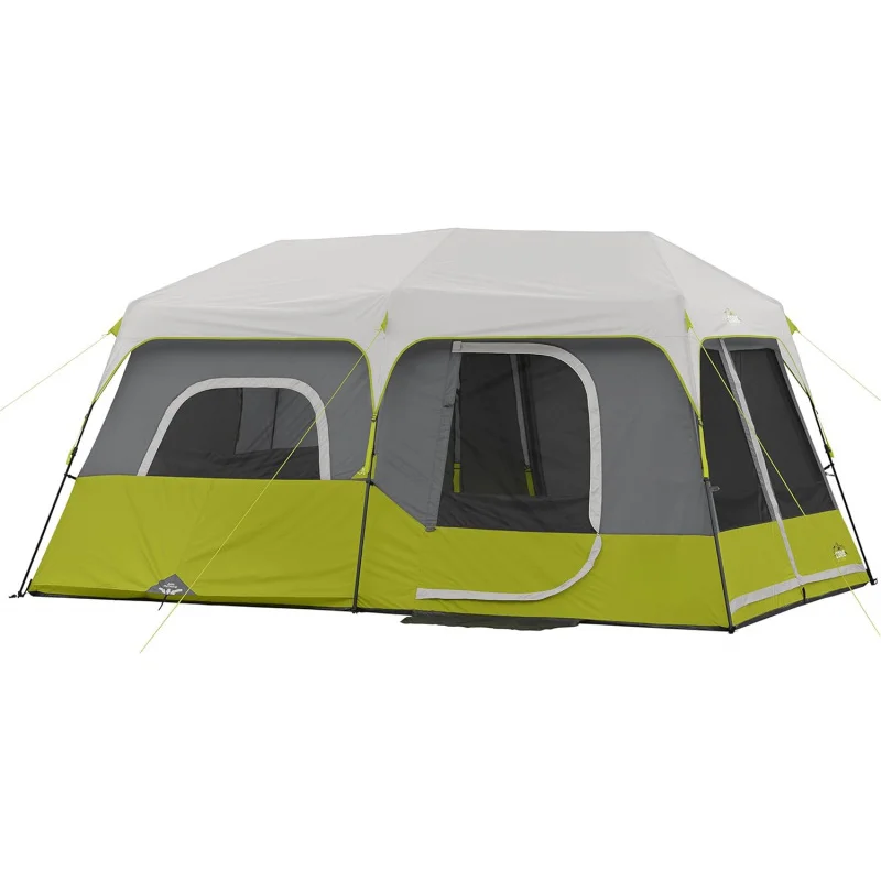 

Green 9-Person Instant Cabin Tent, 14'x9' Weather Resistant, Easy Setup Outdoor Camping & Backyard