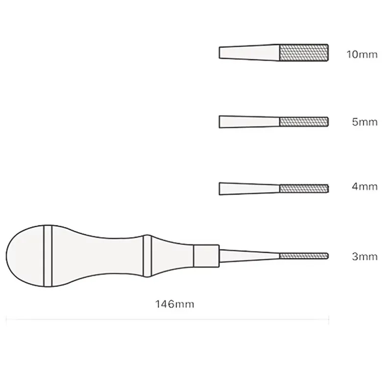 QIANYU   Leather Edge Treatment Surface Polishing File, DIY Leather Craft Diamond Pattern Polishing Tool 3/4/5/10mm