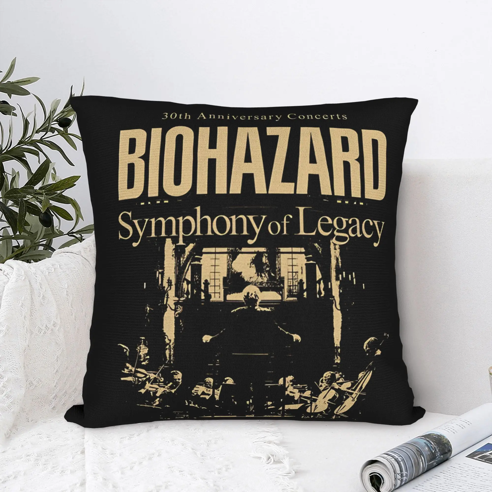 30th Anniversary Concerts Biohazard Symphony of Legacy Pillow Cover  Square Cushion Cover Kawaii Pillow Case For Car Home Decor