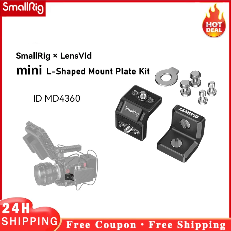 SmallRig x LensVid mini L-Shaped V-mount Plate Kit, Compatible with 1/4”-20 screws 3/8”-16 screws Installation Interfaces MD4360