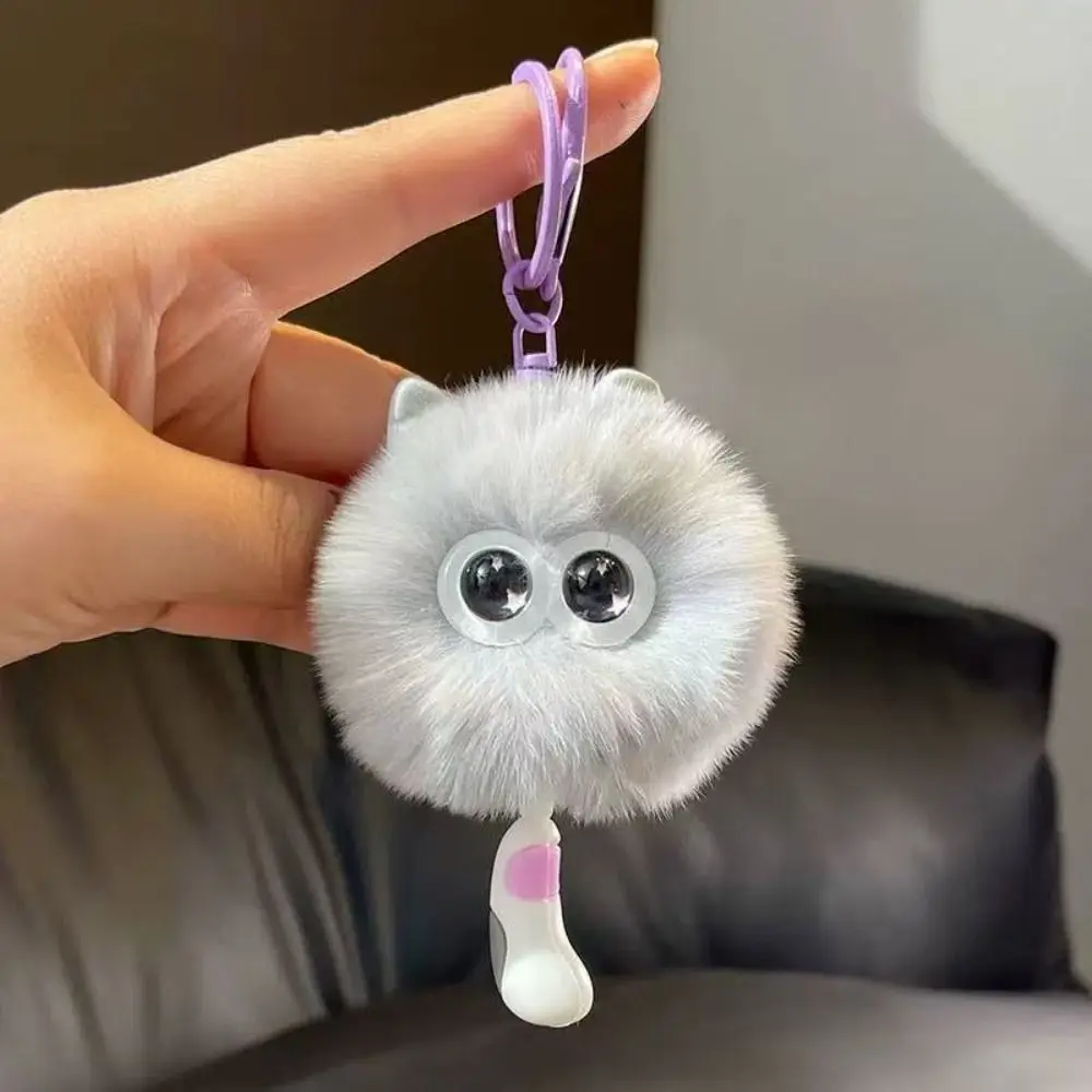 Cute Cartoon Pendant Creative Couples Imitation Rex Rabbit Fur Keychain Kawaii Trendy Cute Kitten Pendant Gifts For Girls