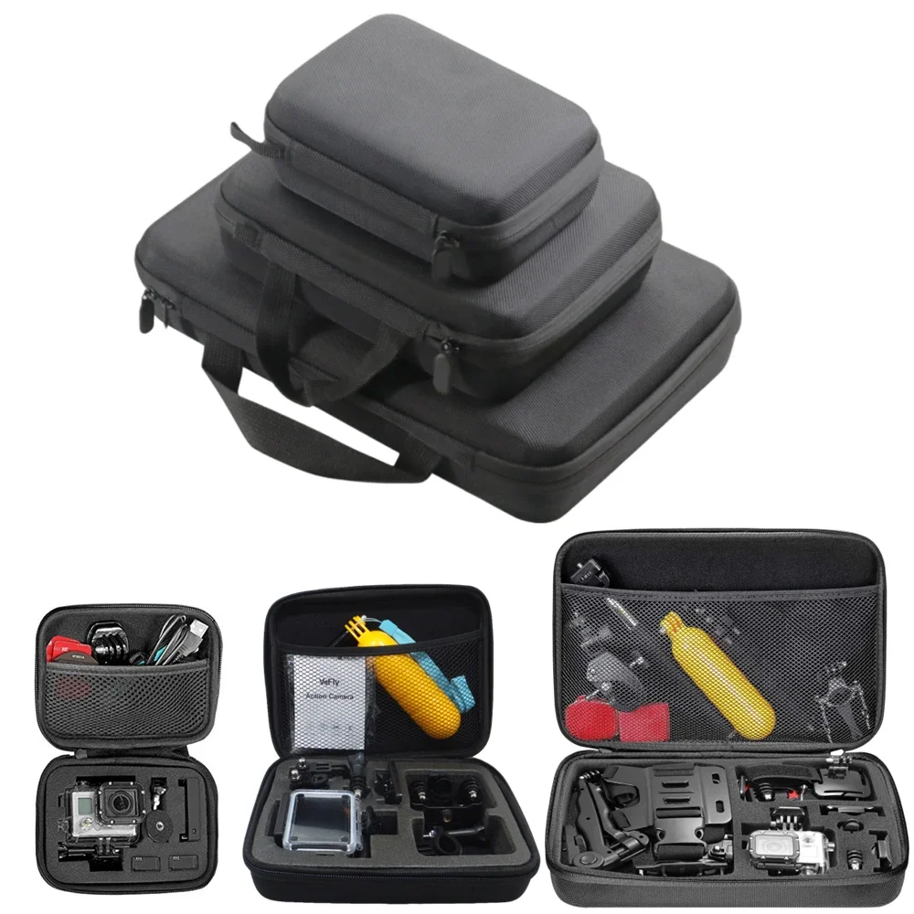حقيبة حمل محمولة مقاس S M L حقيبة تخزين مضادة للصدمات لكاميرا Gopro Hero Action صندوق تخزين ثلاثي القوائم
