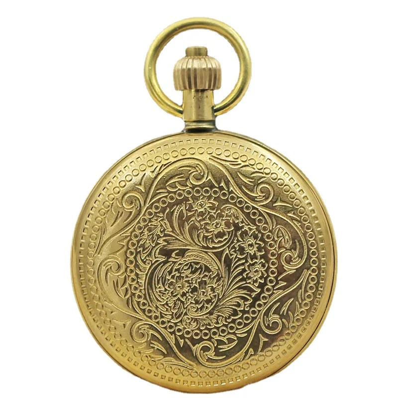 Automatic Mechanical Pocket Watch Dragon Totem Retro Flip Men and Women Necklace Watch Automatic Clockwork Pocket Watch Amazon C