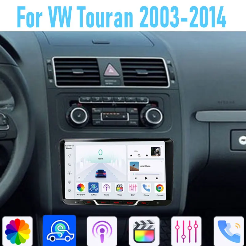 

9" For VW Touran 2003-2014 64GB Car Radio Wireless Android 15 GPS Head Unit Carplay Intelligent System WIFI Google BT