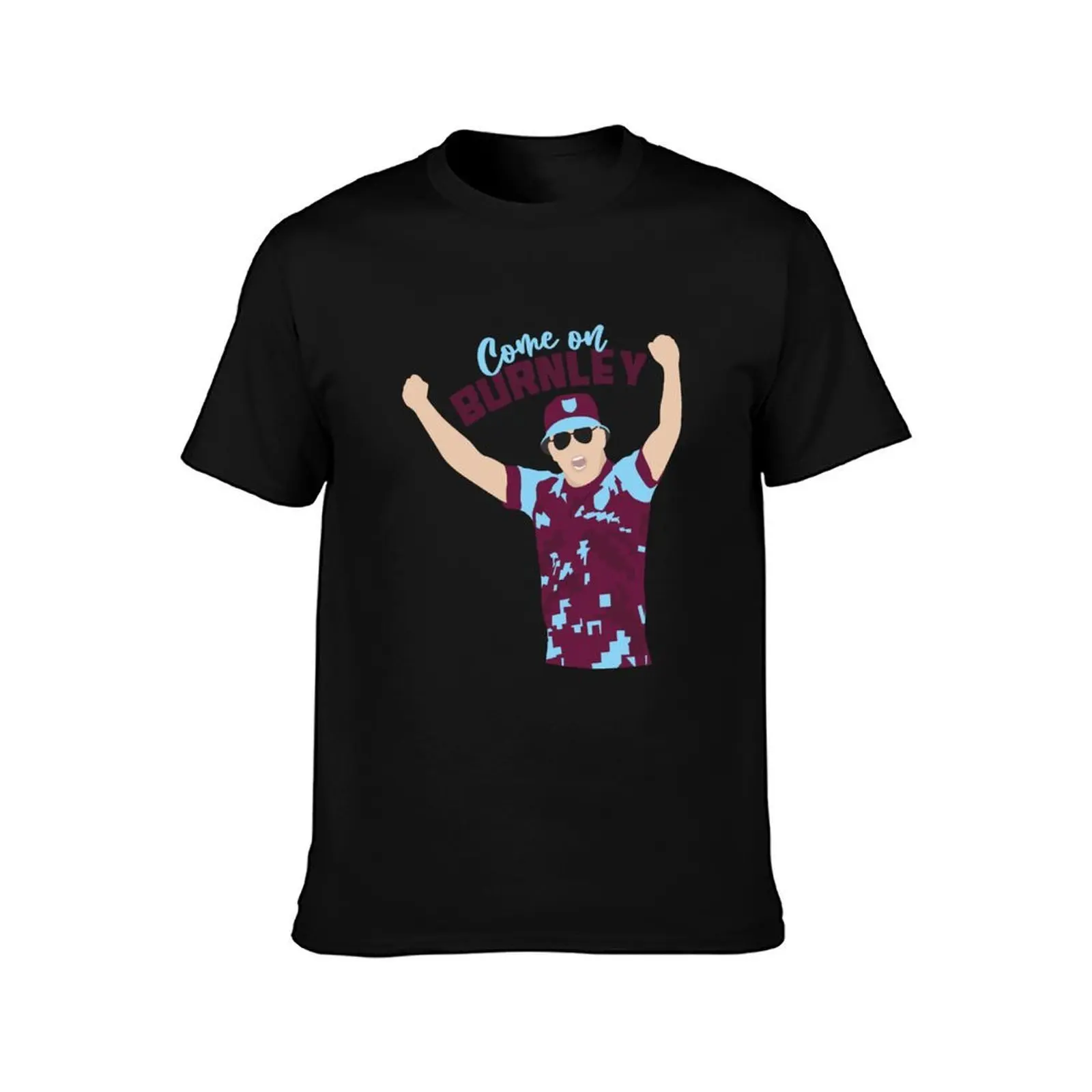 Come On Burnley T-Shirt, Summer Casual Cotton Tee, Oversized Streetwear Tops, Vintage Graphic Print, Loose Fit Short Sleeve view 2