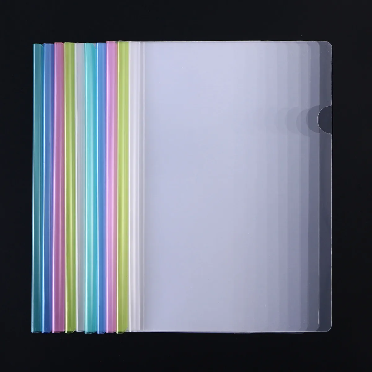 10 Pack A4 Sliding Bar File Folders Transparent Report Covers Document Organizer for Office Storage