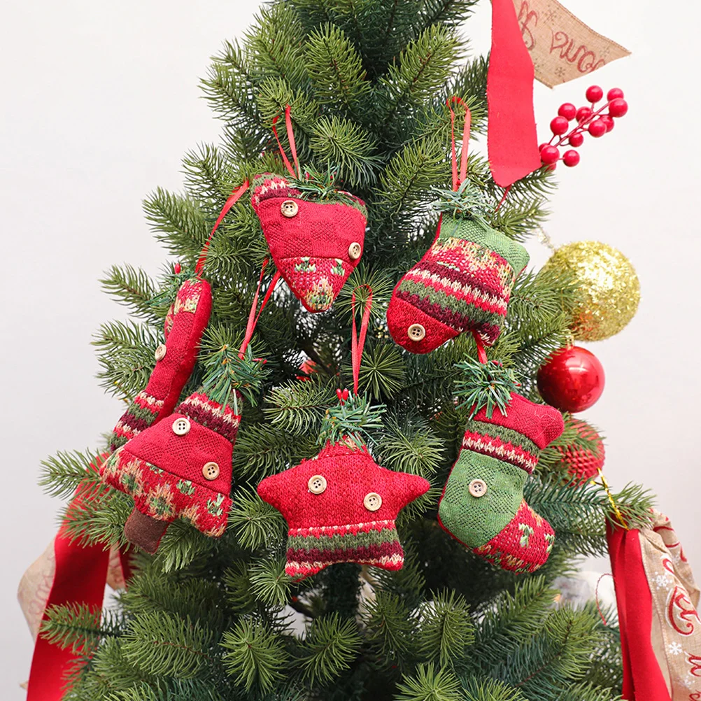 

6Pcs Christmas Hanging Ornaments Xmas Tree Cloth Decorative Pendants Christmas Tree Decoration Xmas Party Home Holiday Decor