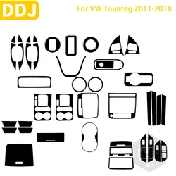 For Volkswagen Touareg 2011-2018 Car Accessories Piano Black Plastic Interior Full Protection Trim Sticker Decoration
