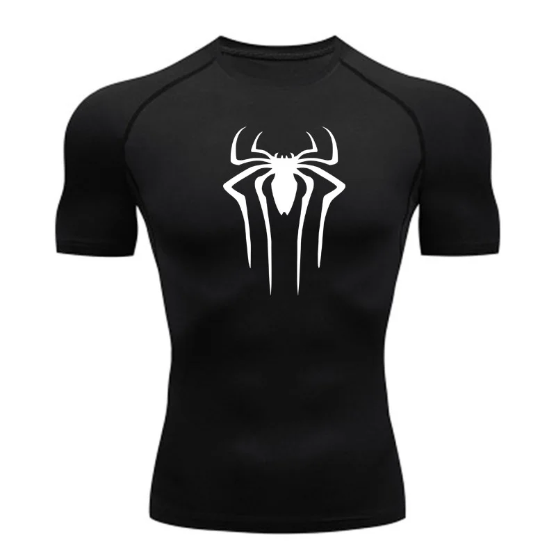 Nowa koszulka kompresyjna Mężczyźni Fitness Gym Super Hero Sport Running T-Shirt Rashgard Tops Tee Quick Dry Short Sleeve T-Shirt For Men