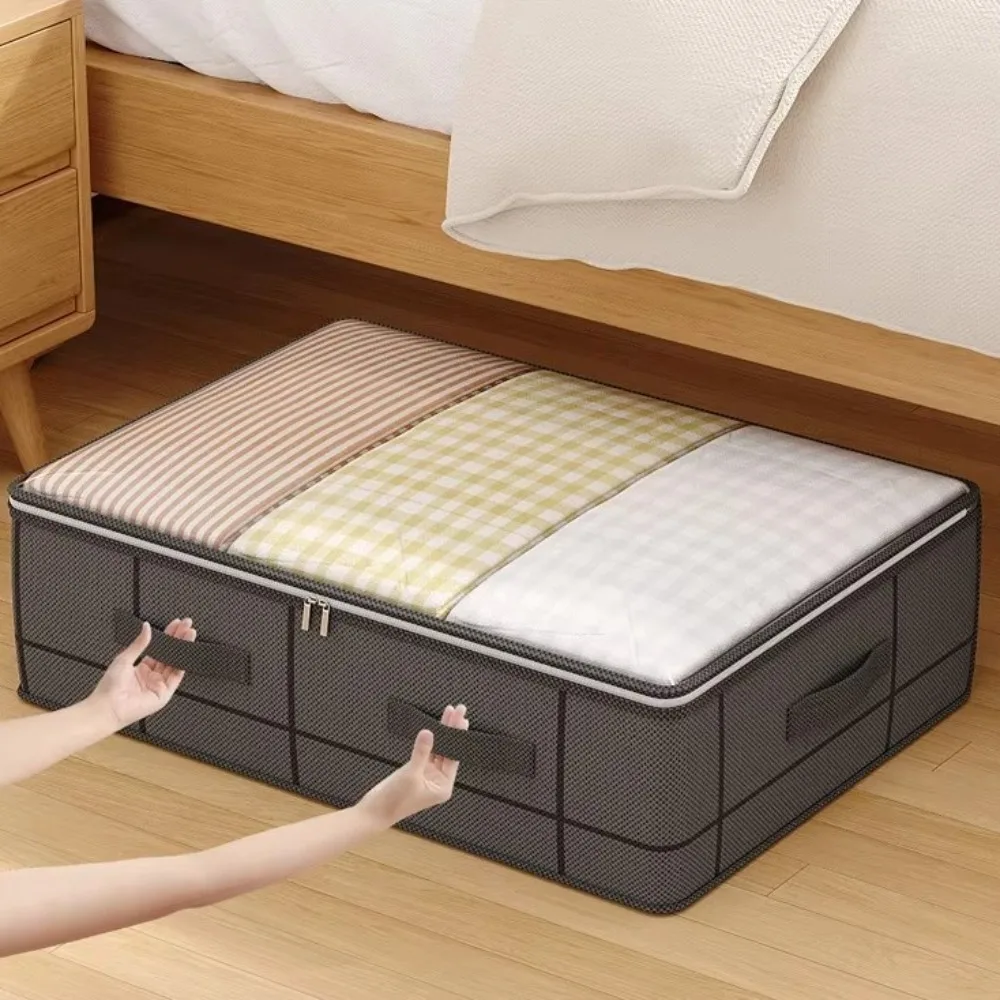 With Handle Under-bed Storage Bag Dust Proof Large Capacity Foldable Storage Box Wear-resistant with Large Transparent Window