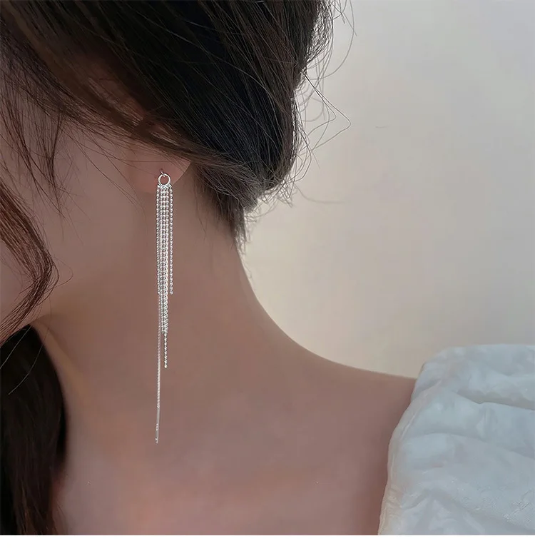 Ohrringe aus 925er-Sterlingsilber mit Quasten für Damen, Schmuck, Verlobung, Piercing, Großhandel, Zubehör, verhindert Allergien, Geld 925 – Detail 12