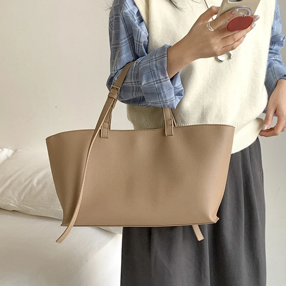 

PU Leather Women Shoulder Bags High Quality Handbags Purses Large Shopping Bags 2025 Casual Soft Women's Tote Bag