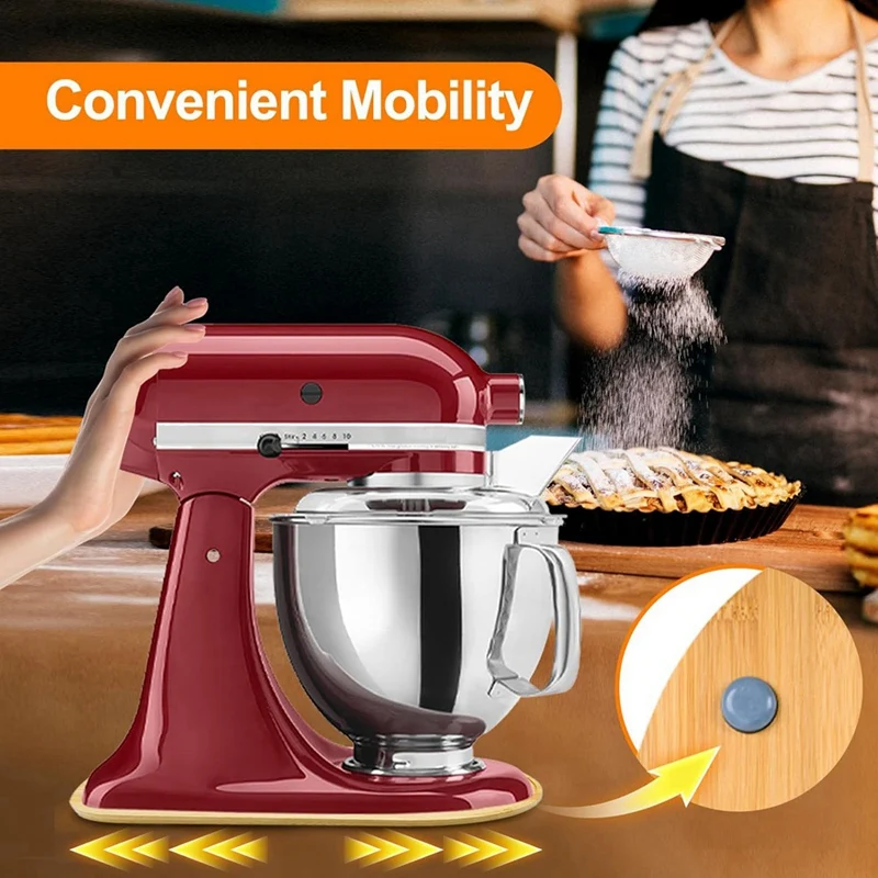 ABUL-Scorrevole per robot da cucina in bambù per robot da cucina Kitchenaid da 5-8 Qt, accessori per riporre il piano di lavoro della cucina