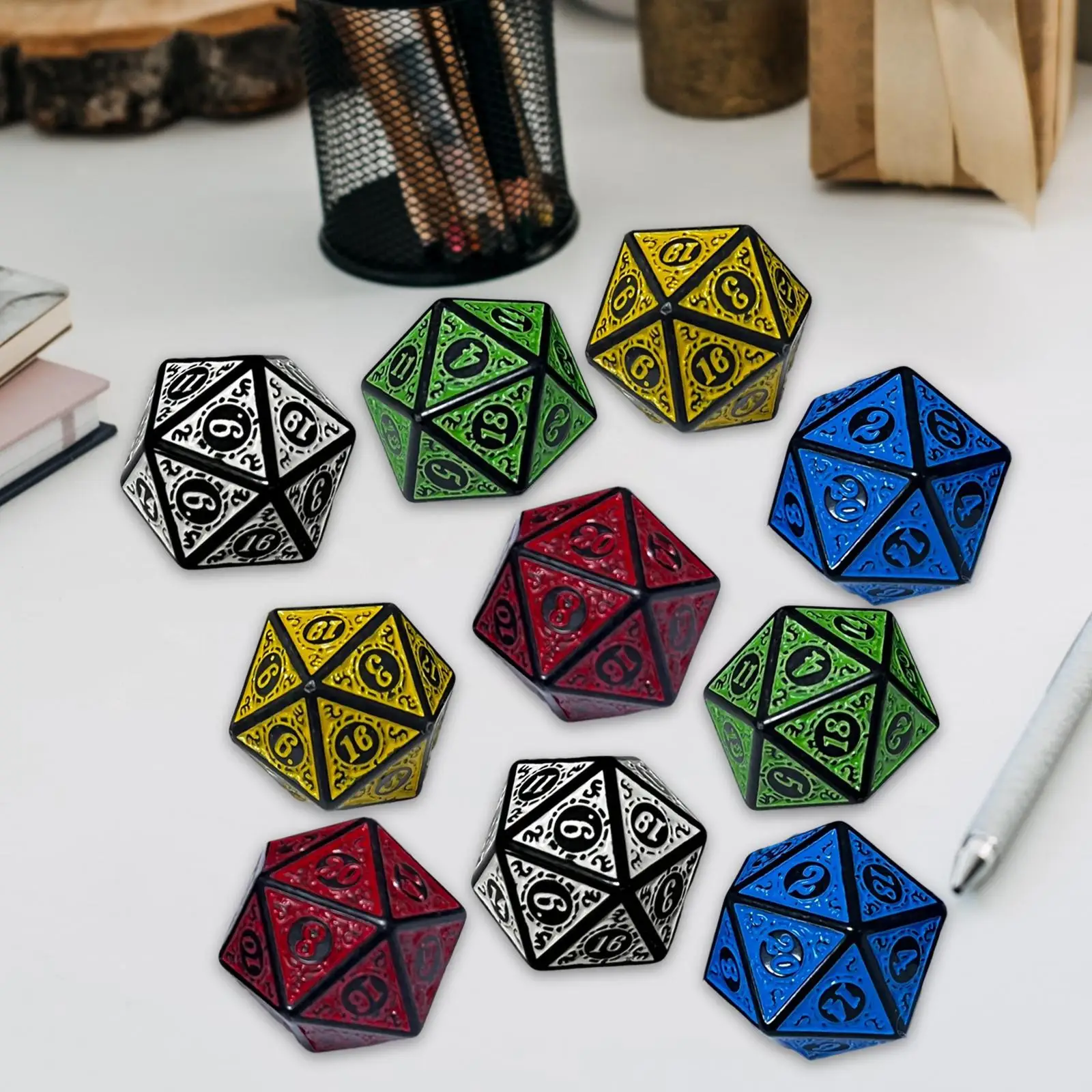 

10 Pieces Astrology Signs Dice Constellation Dices Entertainment Toy Crafts Acrylic 20 Sided Dices for Table Games Party Toy